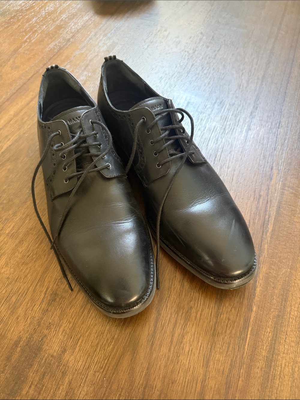 Cole Haan Mens Black Leather Waterproof Derby Oxfords‎ C30627 Size 10.5 M